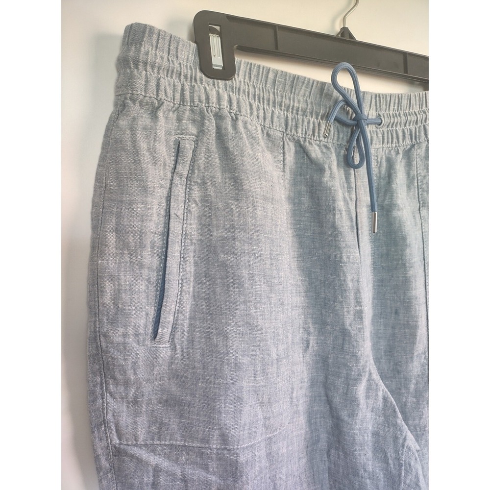 New Athleta 100% Linen Joggers Pants 16 Chambray Blue Travel NWT Vacation Cruise - Picture 9 of 13